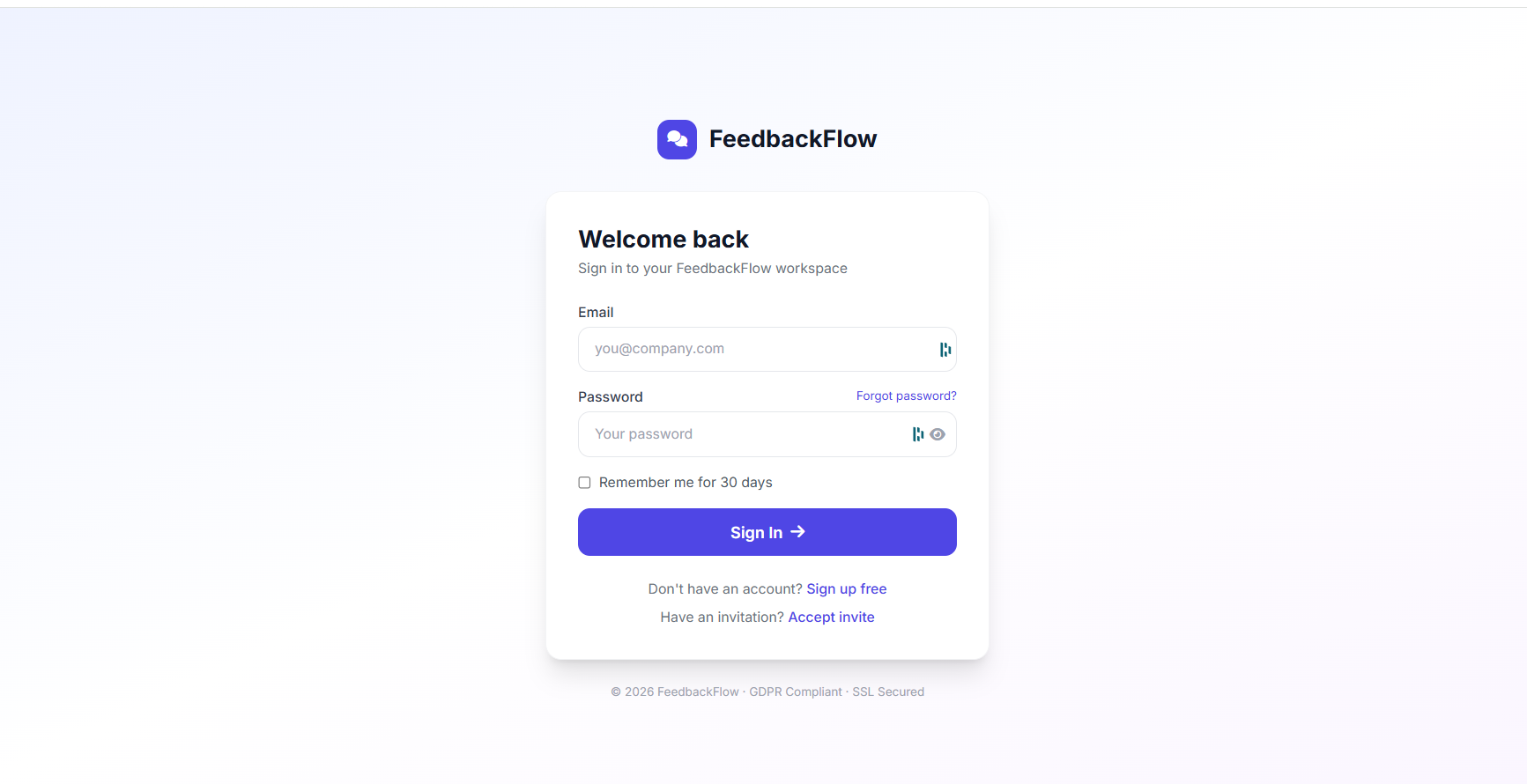FeedbackFlow project screenshot